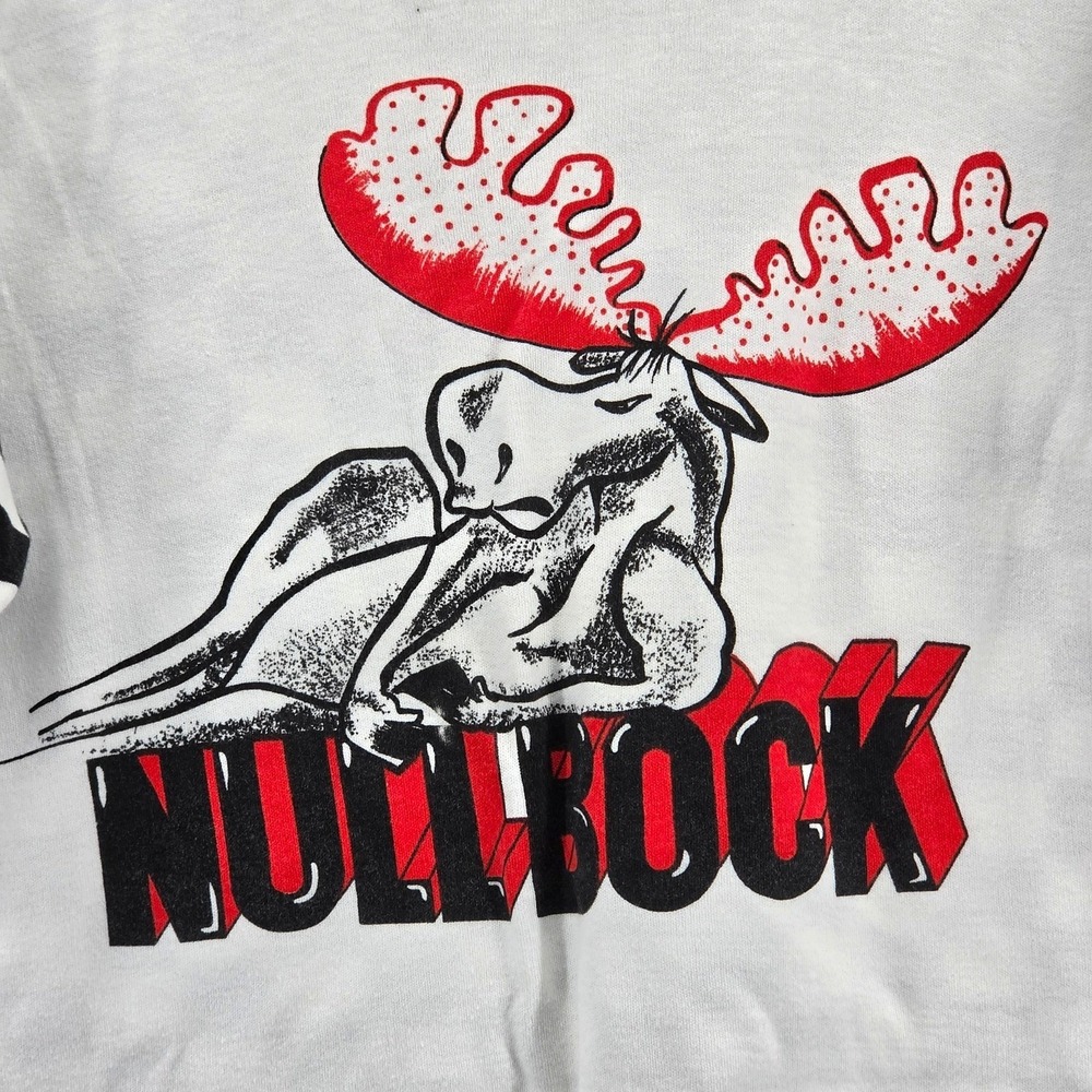 Vintage Nullbock Moose Ringer T Shirt West Germany Checkered Graphic Womens XL